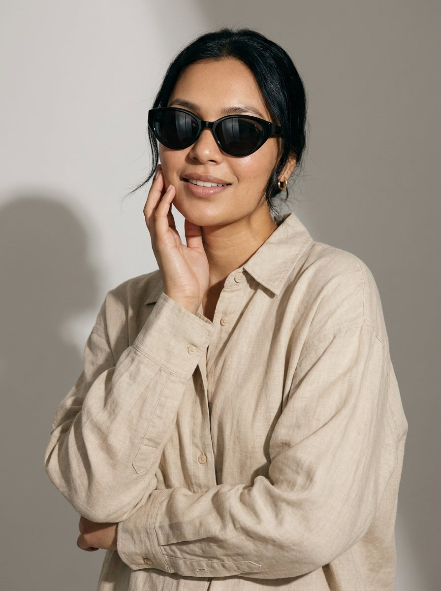 The Alibi | Polarized Black | Cat-Eye Sunglasses | UV400 TAC Polarized Lenses