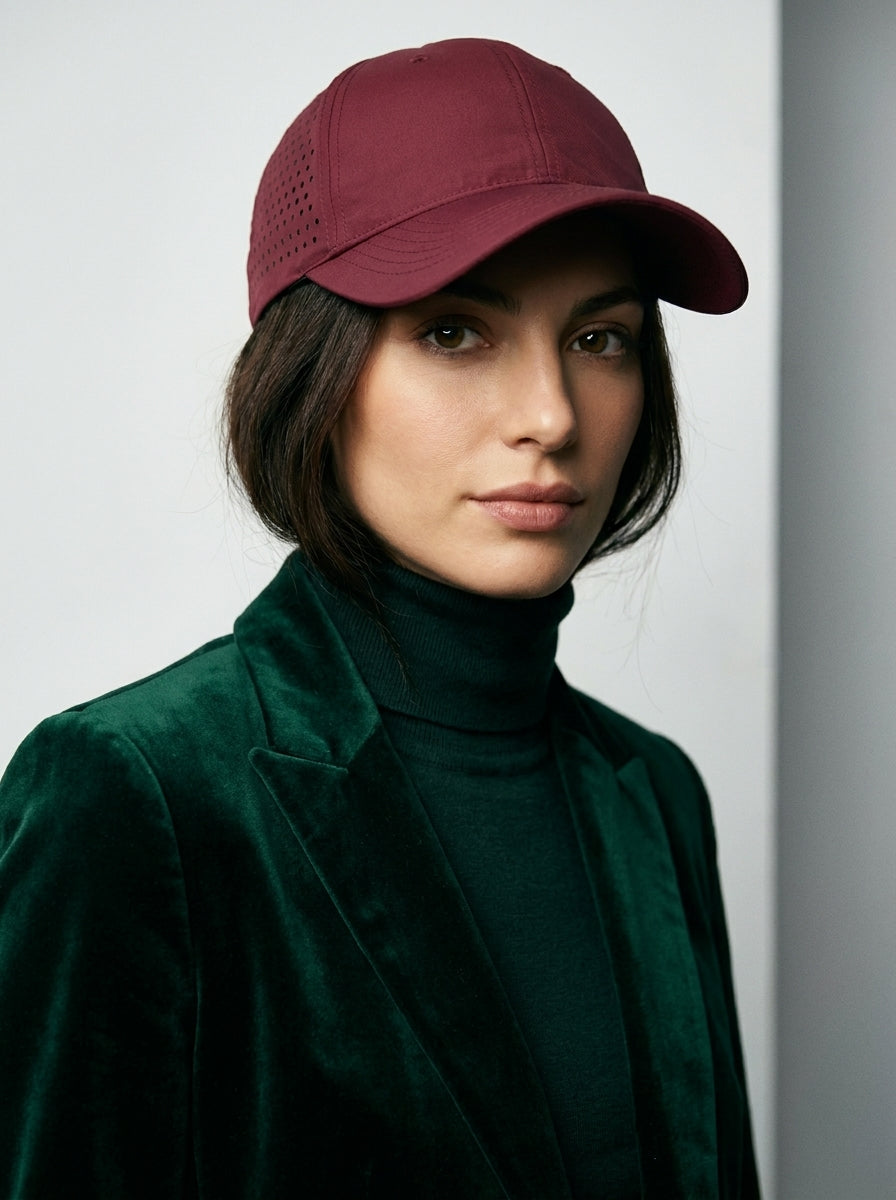 The Traverse - Wine Red | Water-Repellent Mesh Quick-Dry Baseball Cap