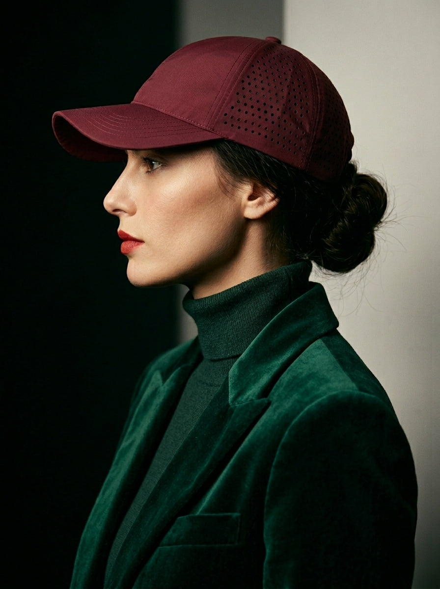 The Traverse - Wine Red | Water-Repellent Mesh Quick-Dry Baseball Cap