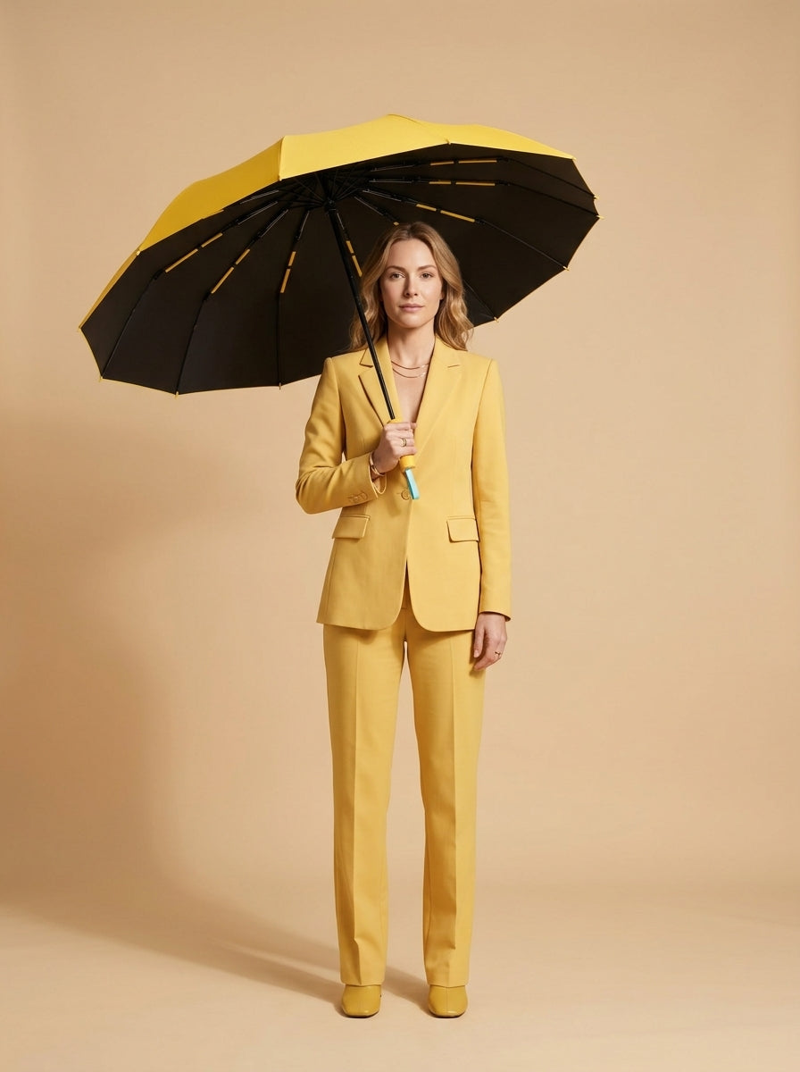 The Bastion - Yellow Compact UPF50+ Automatic Windproof Travel Umbrella