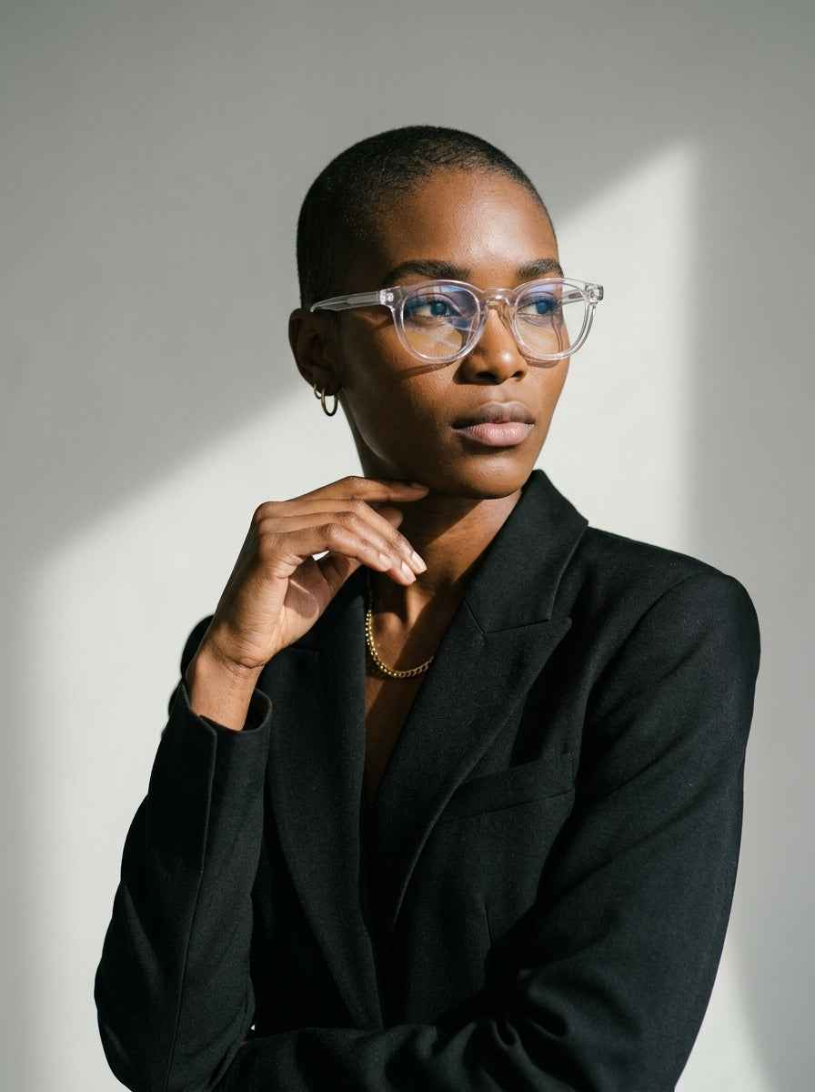 The Archivist Crystal | Blue Light Optical Frames | TR90 Retro Square Eyeglasses