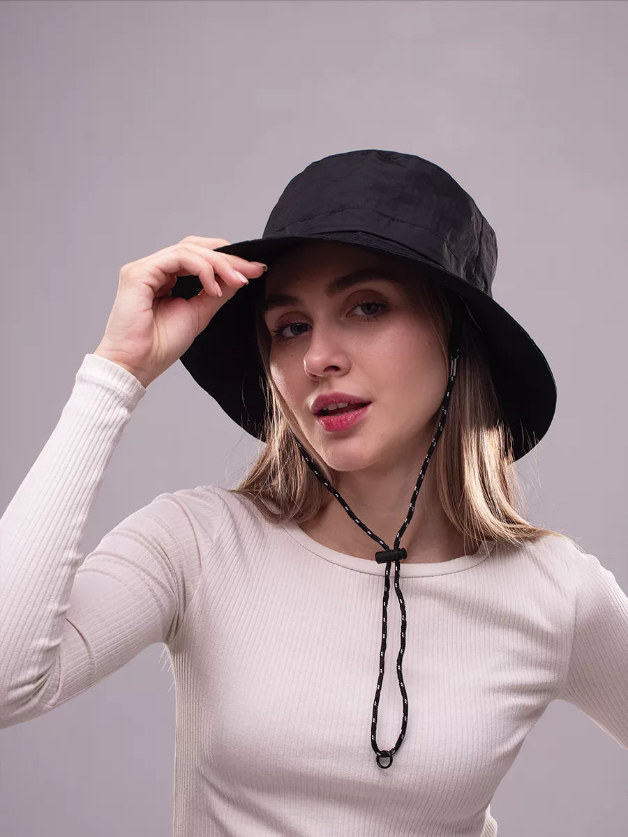 The Foldaway - Packable Wide Brim Waterproof Quick Dry Sun Hat, Black