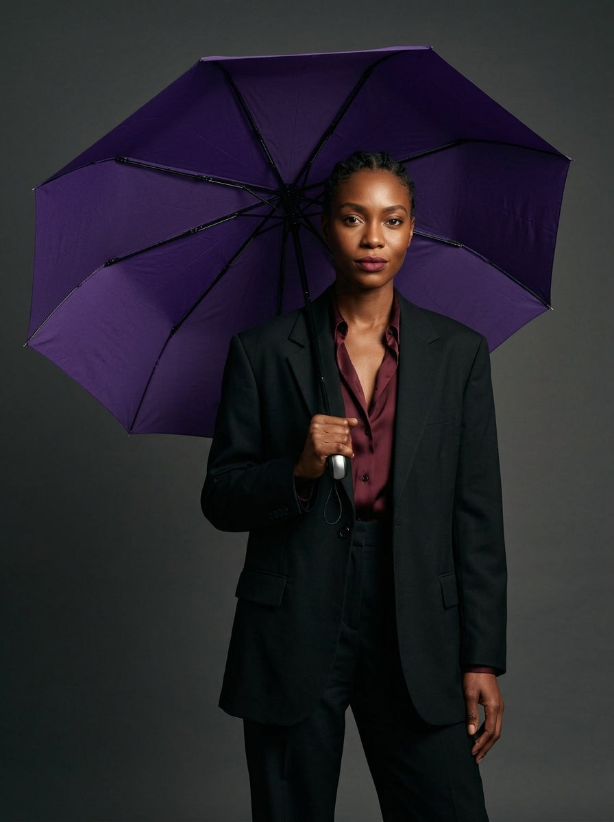 The Keep - Purple | 10-Rib Automatic Compact Travel Umbrella