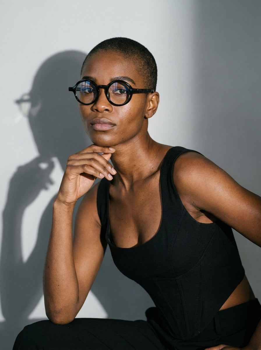 The Index Black | Blue Light Optical Frames | TR90 Round Eyeglasses