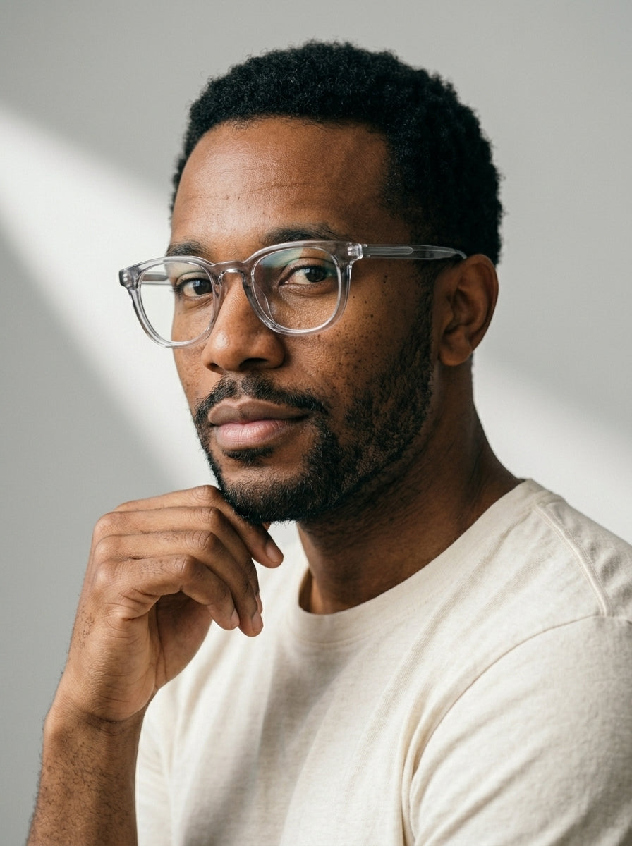 The Archivist  Transparent Gray | Blue Light Optical Frames | TR90 Retro Square Eyeglasses