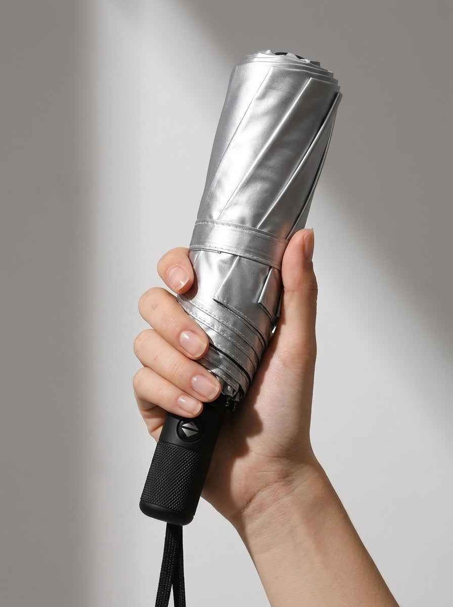 The Canopy - Moss Green | Automatic Titanium Silver UV Umbrella UPF50+ Compact Tri-Fold