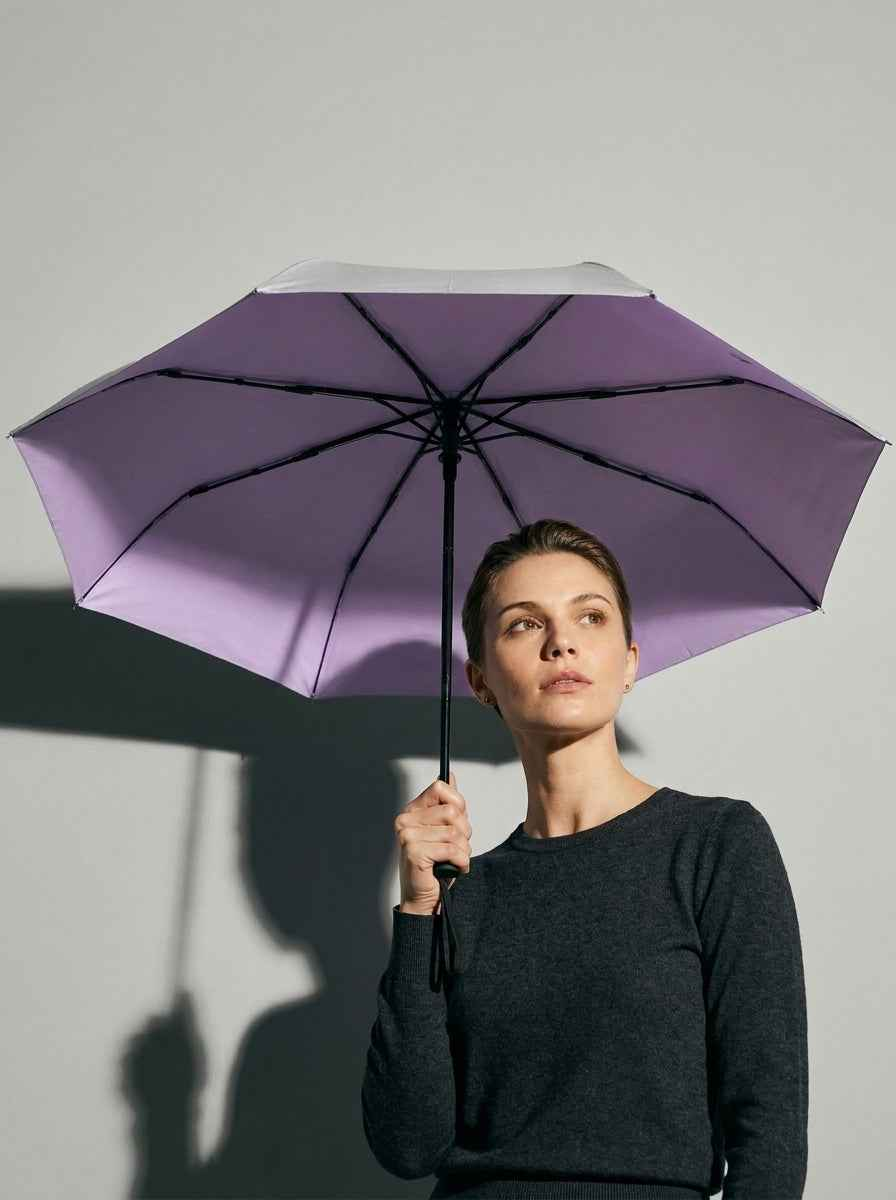 The Canopy - Iris Purple | Automatic Titanium Silver UV Umbrella UPF50+ Compact Tri-Fold
