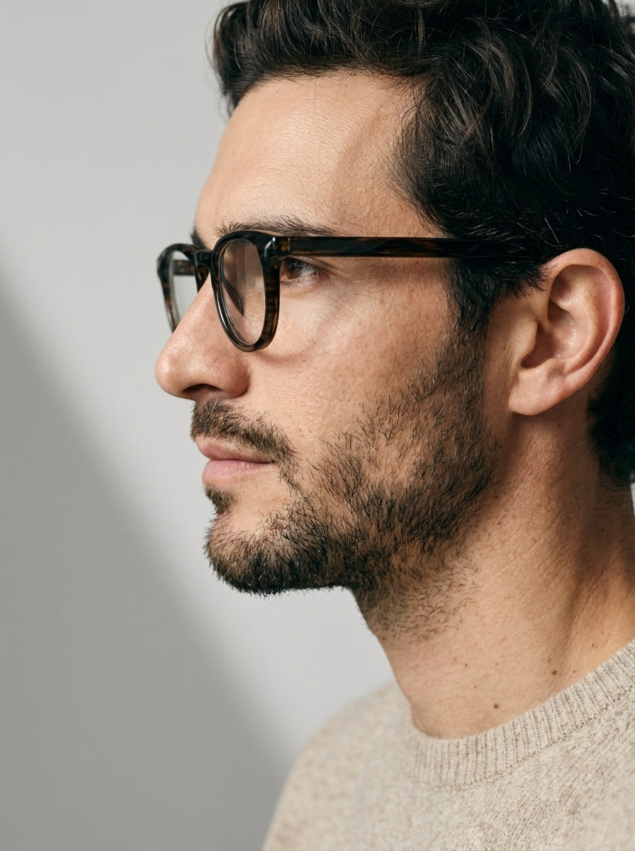 The Archivist  Sienna | Blue Light Optical Frames | TR90 Retro Tea Stripe Square Eyeglasses