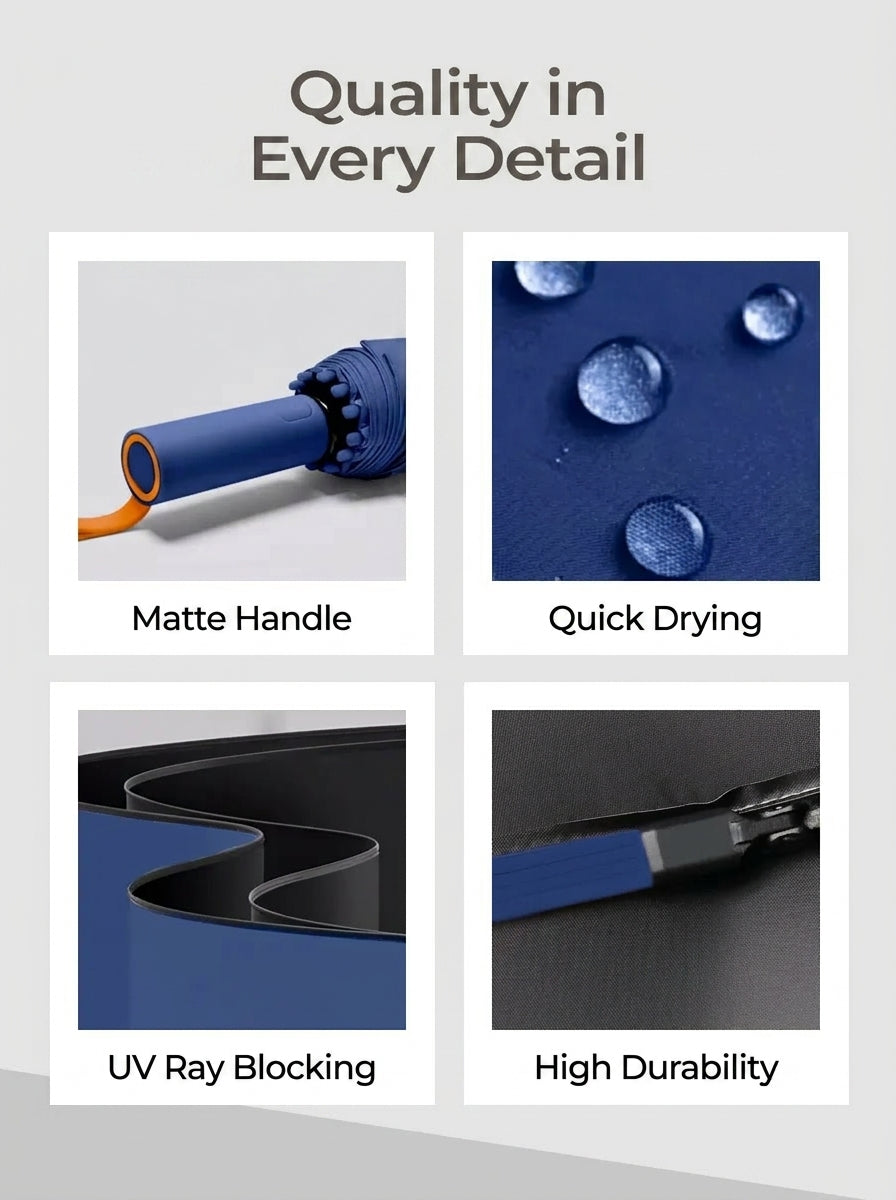 The Bastion - Blue Compact UPF50+ Automatic Windproof Travel Umbrella