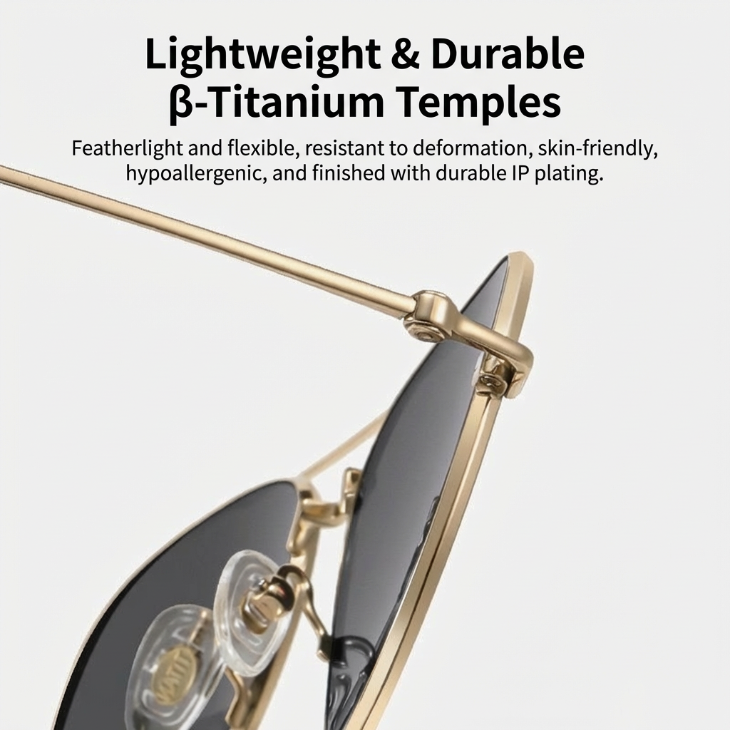 56mm Titanium Non-Polarized Sunglasses for Urban Professionals - UV400 - Marie Kiro