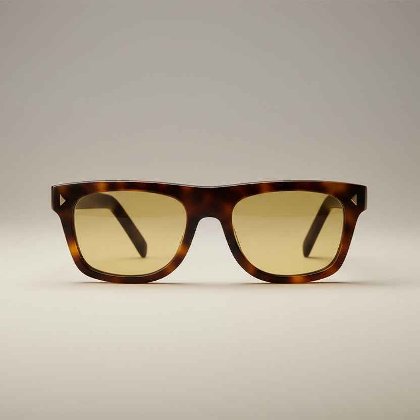 The MK-Gilded Pillar Sunglasses - Apex-Clarity HD Polarized - High-Contrast Amber Optics - Sculpted Italian Acetate
