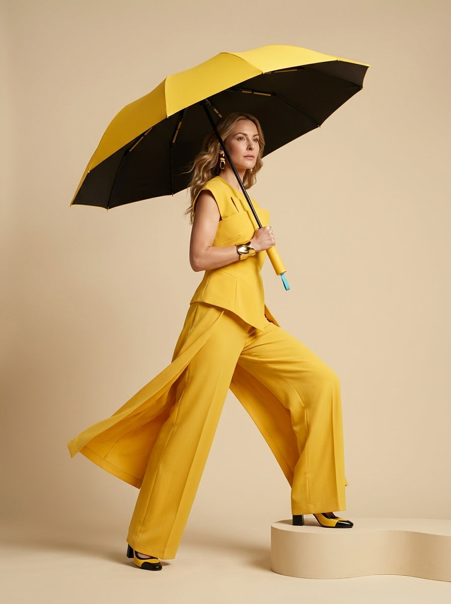 The Bastion - Yellow Compact UPF50+ Automatic Windproof Travel Umbrella