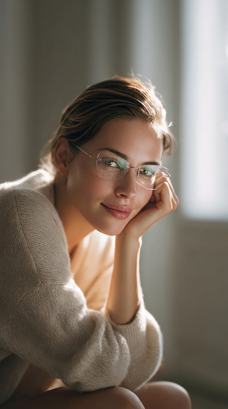 Ether: Ultra-Lightweight Rimless Titanium Eyeglass Frames