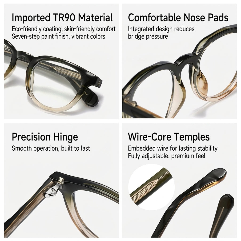 The Archivist  Transparent Gray | Blue Light Optical Frames | TR90 Retro Square Eyeglasses