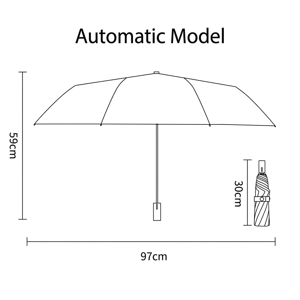 The Lithograph  Automatic Tri-Fold Umbrella | Butterfly Interior |  Black