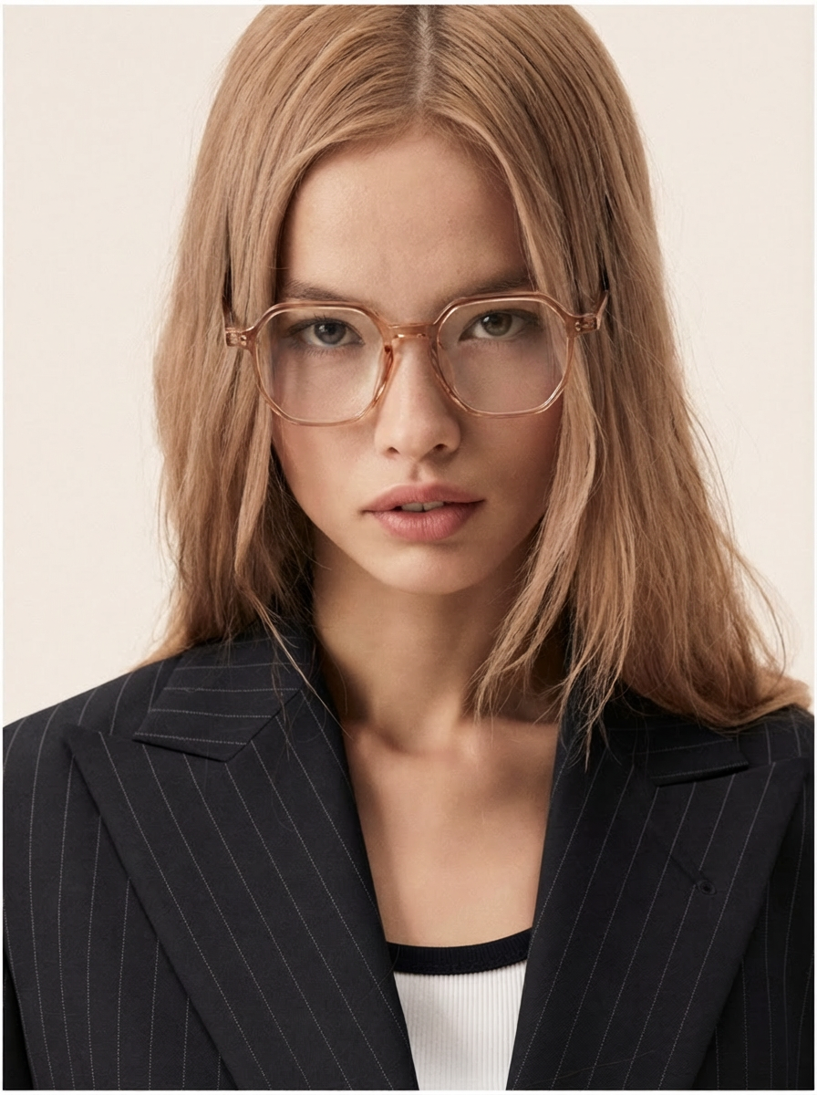 Geometric Blue Light Blocking Glasses - Ultra-Lightweight Retro Acetate-Style Frames