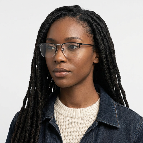 MK Element // Pure Titanium Half-Rim Engineering Blue Light Eyeglasses