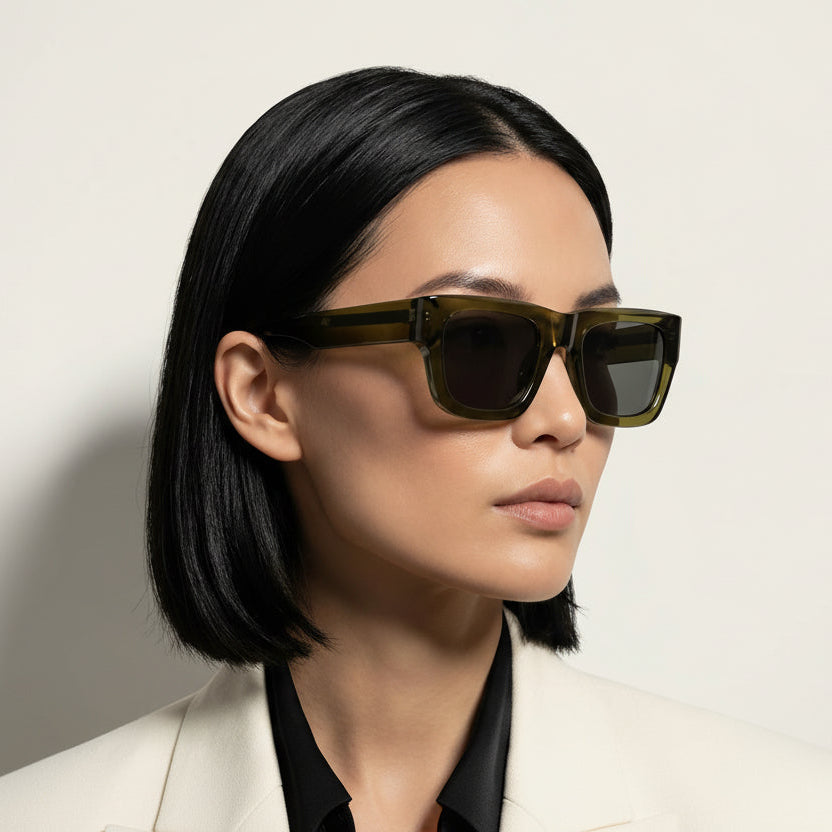 The MK-Vanguard | Square Sunglasses - Apex-Clarity HD Polarized - Hand-Sculpted Italian Acetate