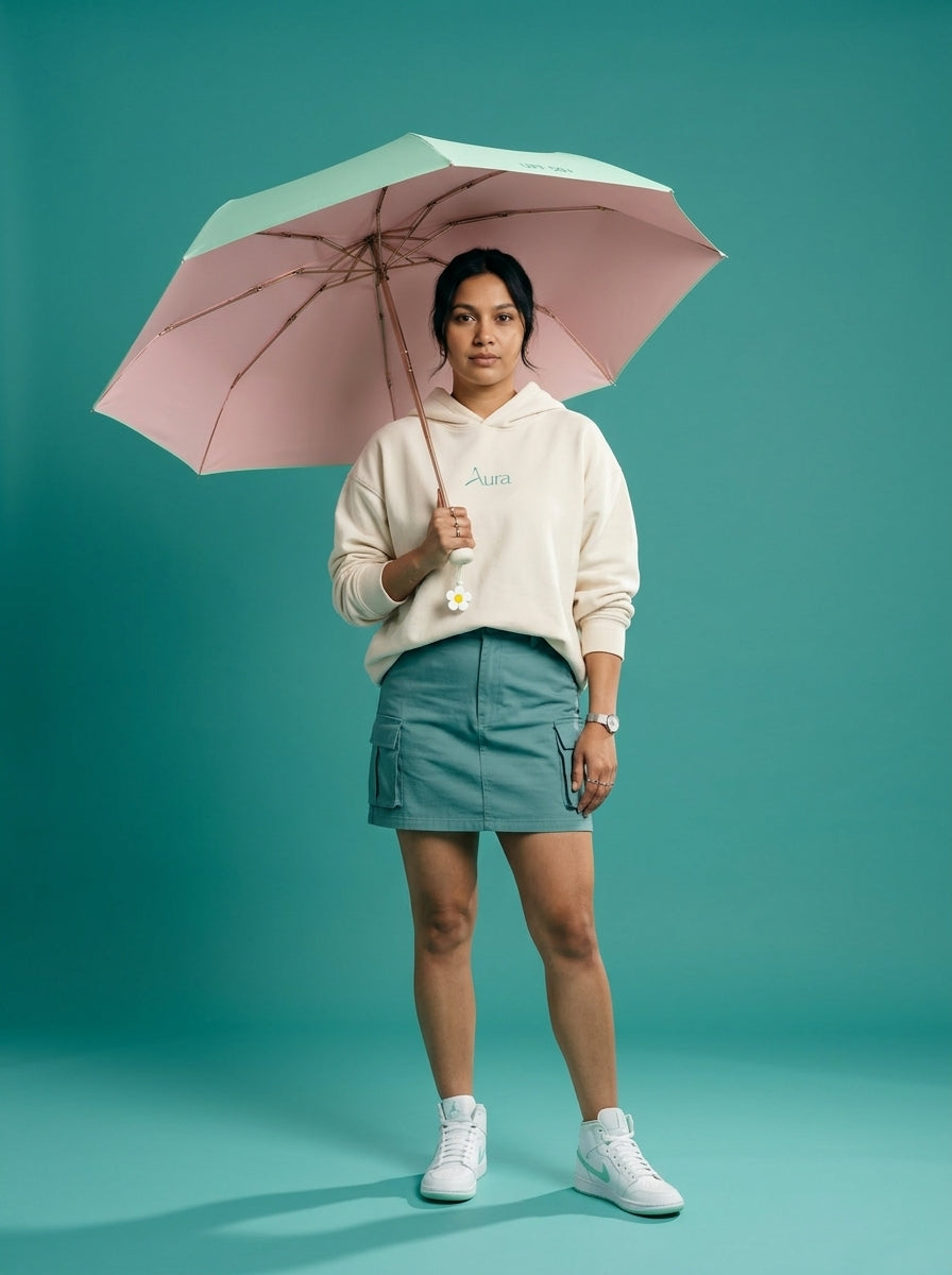 The Pocket Arc  Ultra-Compact UPF 50+ Sun & Rain Umbrella | Green