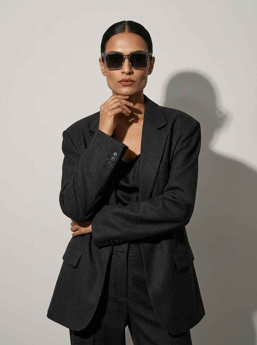 The Facade | Polarized Gray | Square Sunglasses | UV400 TAC Polarized Gray Lenses