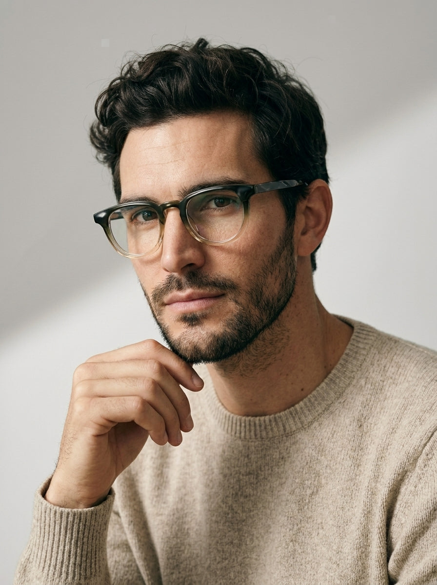 The Archivist Verde | Blue Light Optical Frames | TR90 Retro Gradient Green Square Eyeglasses