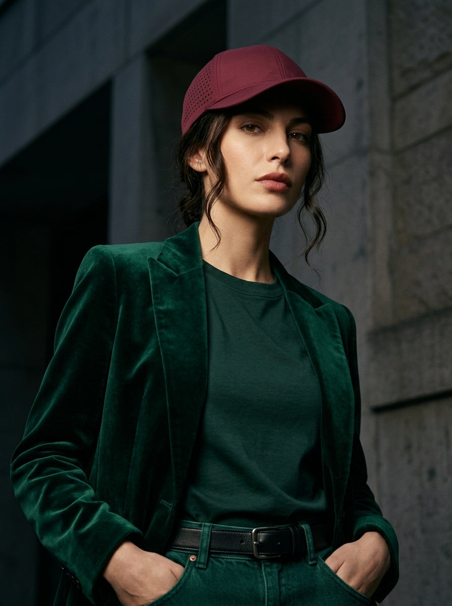 The Traverse - Wine Red | Water-Repellent Mesh Quick-Dry Baseball Cap