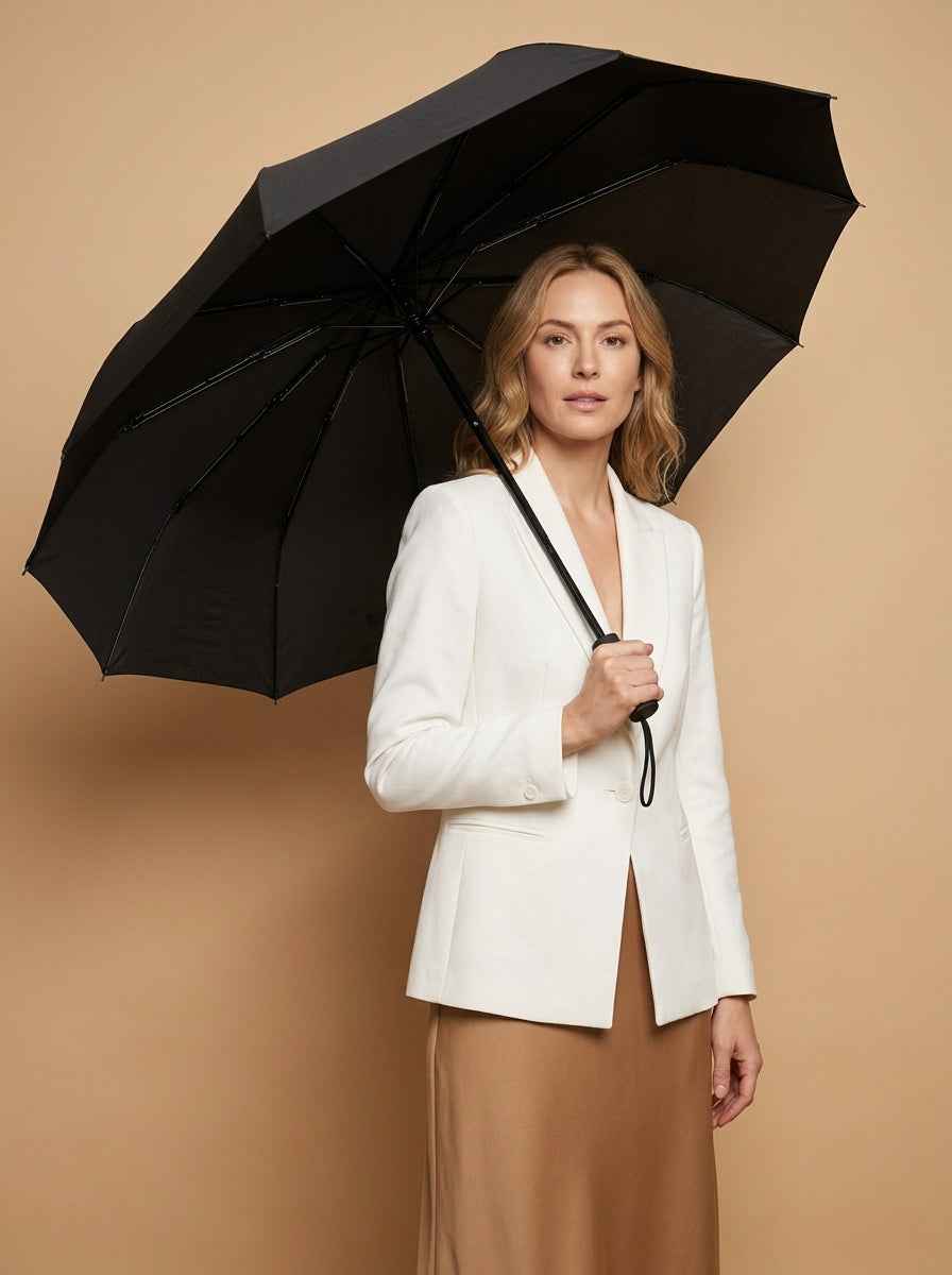 The Keep - Black | 10-Rib Automatic Compact Travel Umbrella