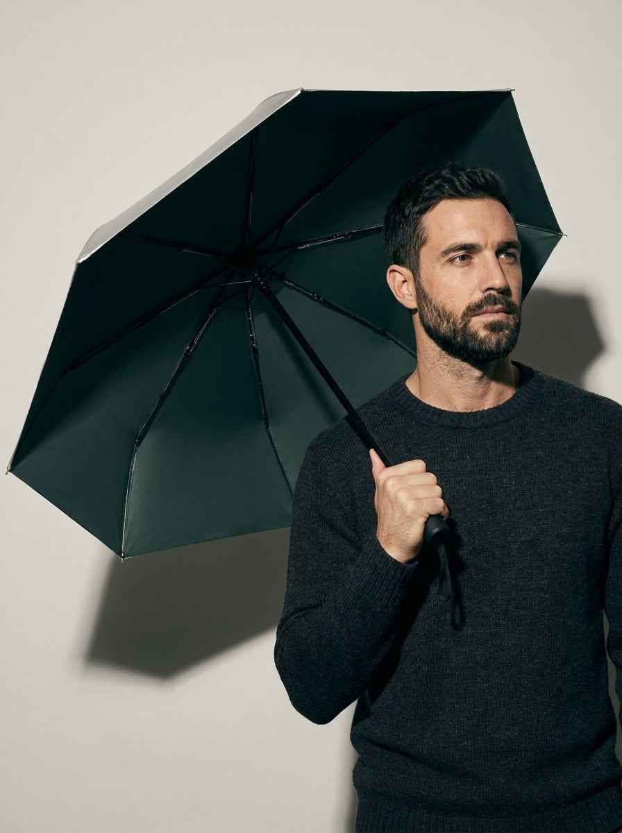 The Canopy - Moss Green | Automatic Titanium Silver UV Umbrella UPF50+ Compact Tri-Fold