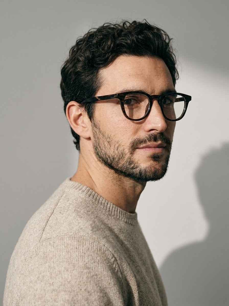 The Archivist  Sienna | Blue Light Optical Frames | TR90 Retro Tea Stripe Square Eyeglasses
