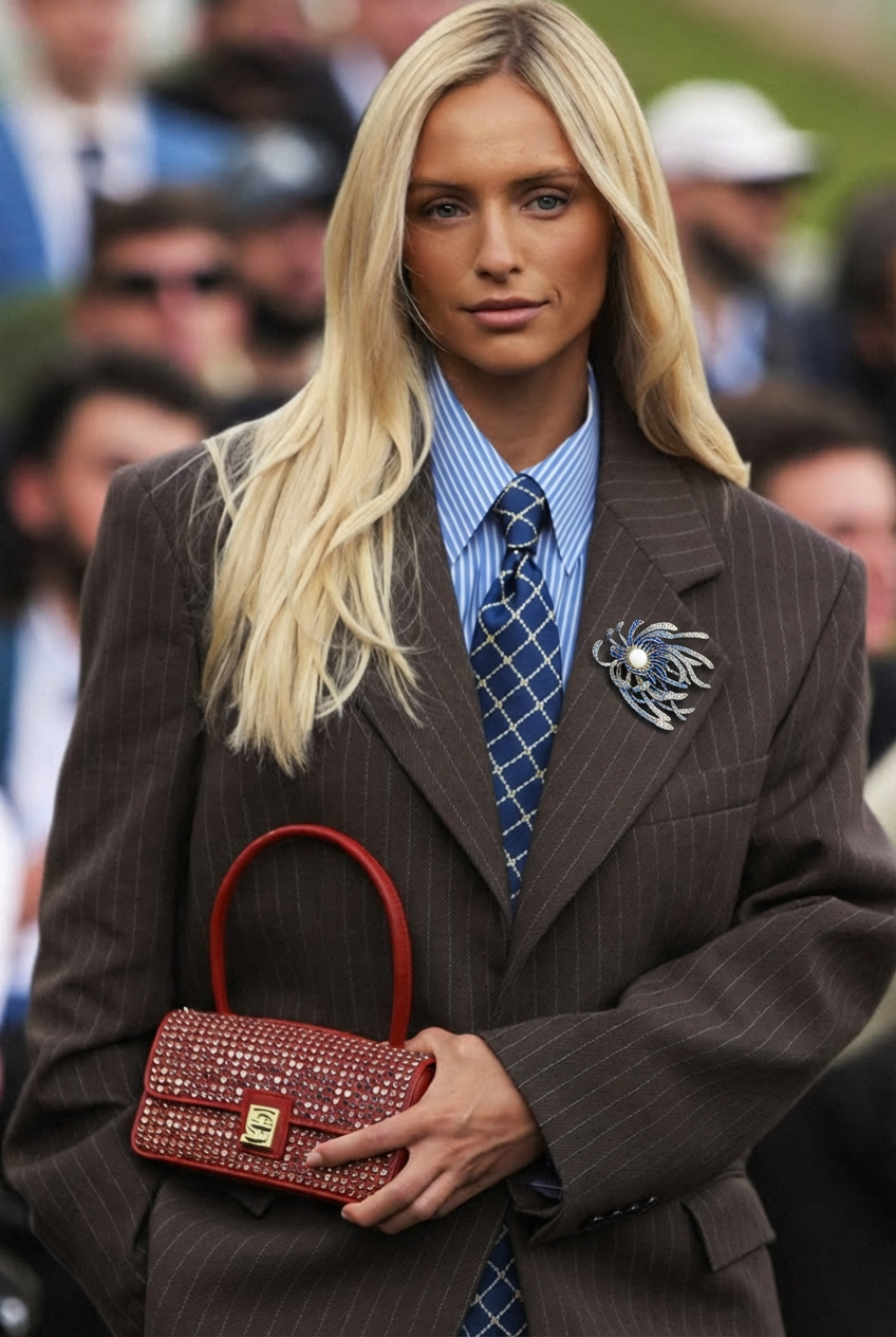 MK-Seaweed Pearl Brooch Copper Gold Plated Zircon Freshwater Pearl Three-Dimensional Gradient Ocean-Inspired Pin Corsage for Women