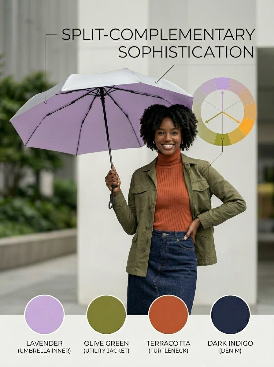 Compact Automatic Umbrella UPF50+ UV Sun & Rain, Tri-Fold — The Canopy, Iris Purple