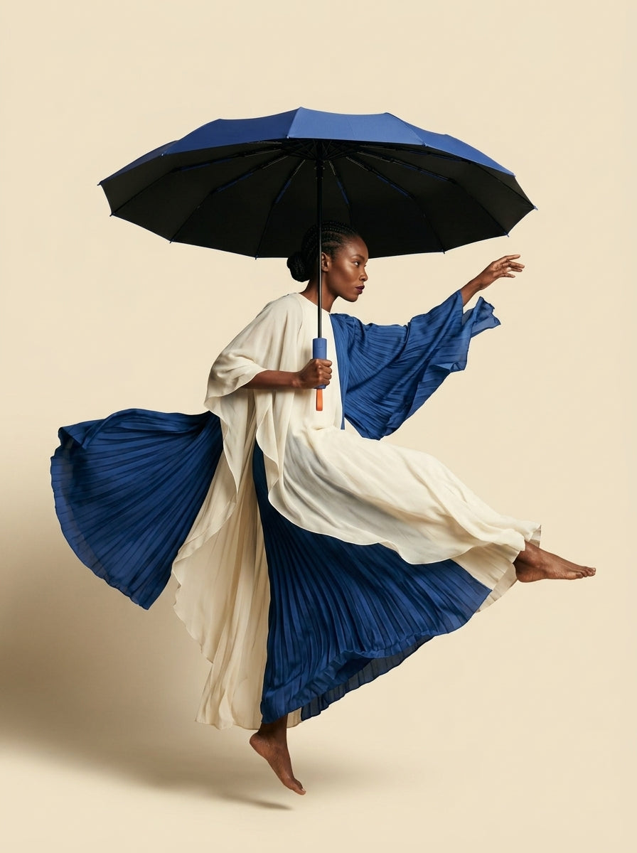 The Bastion - Blue Compact UPF50+ Automatic Windproof Travel Umbrella