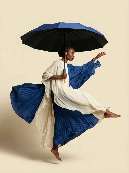 The Bastion - Blue Compact UPF50+ Automatic Windproof Travel Umbrella
