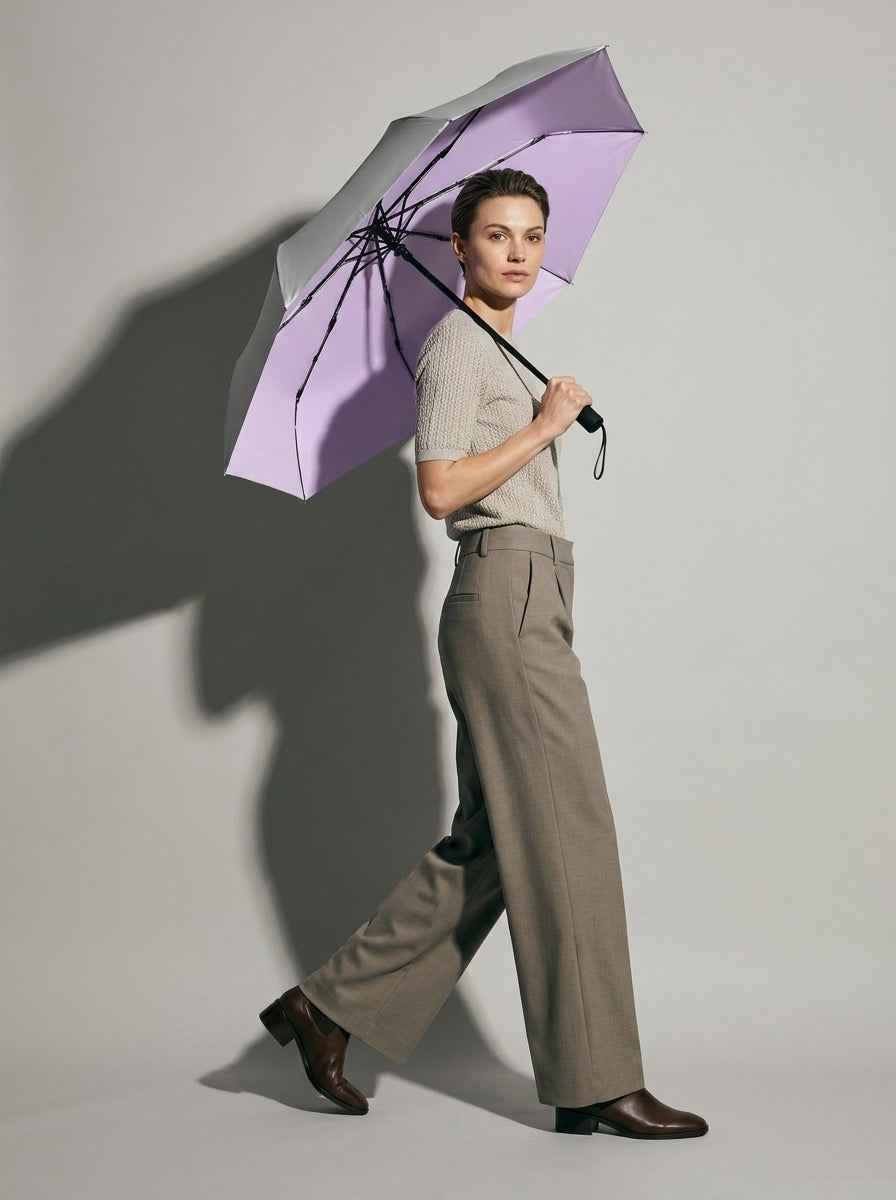 The Canopy - Iris Purple | Automatic Titanium Silver UV Umbrella UPF50+ Compact Tri-Fold