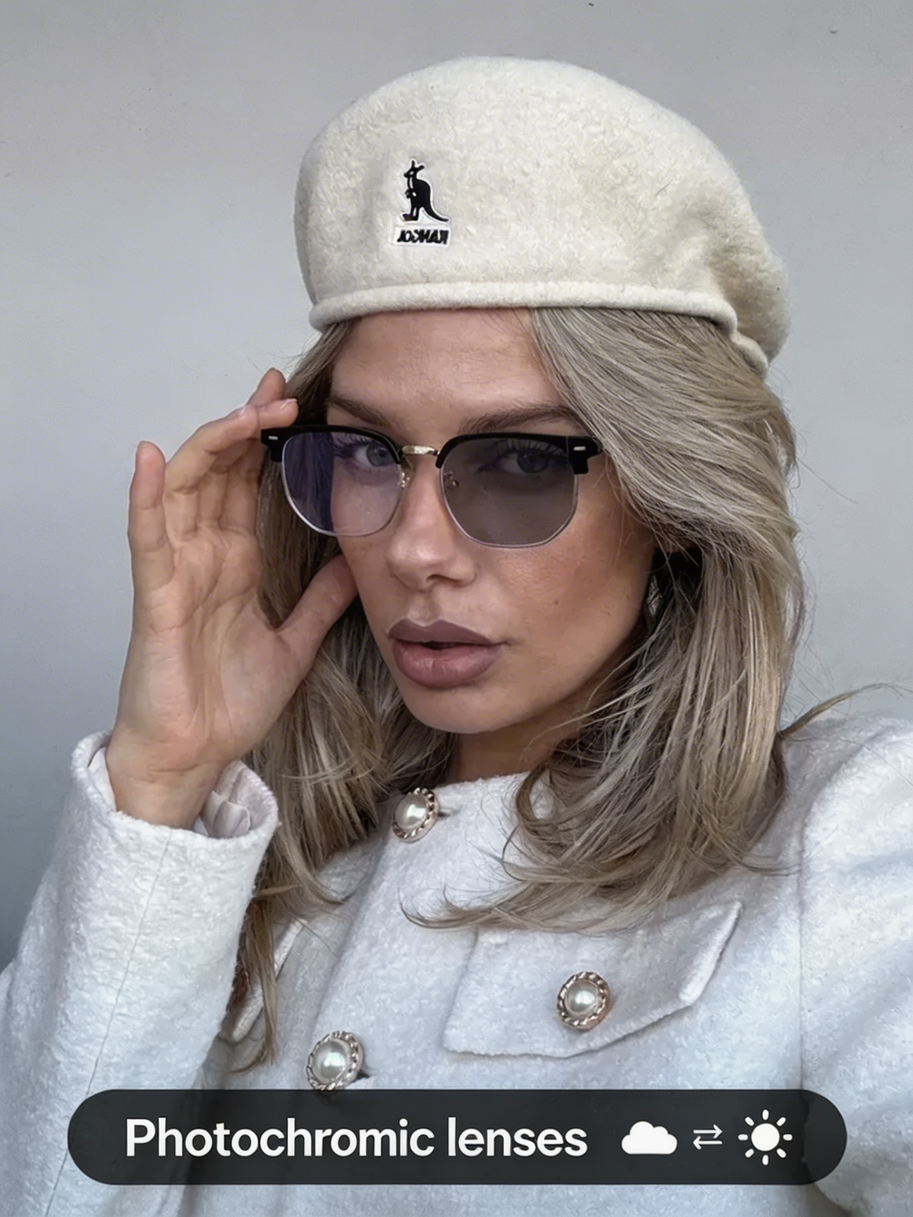 Photochromic Half-Frame Glasses - Auto Color Changing Lens - Anti-Blue Light & UV400