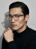 The Facade | Transparent Gray, Blue Light Optical Frames | Square Glasses | TR90 Frame