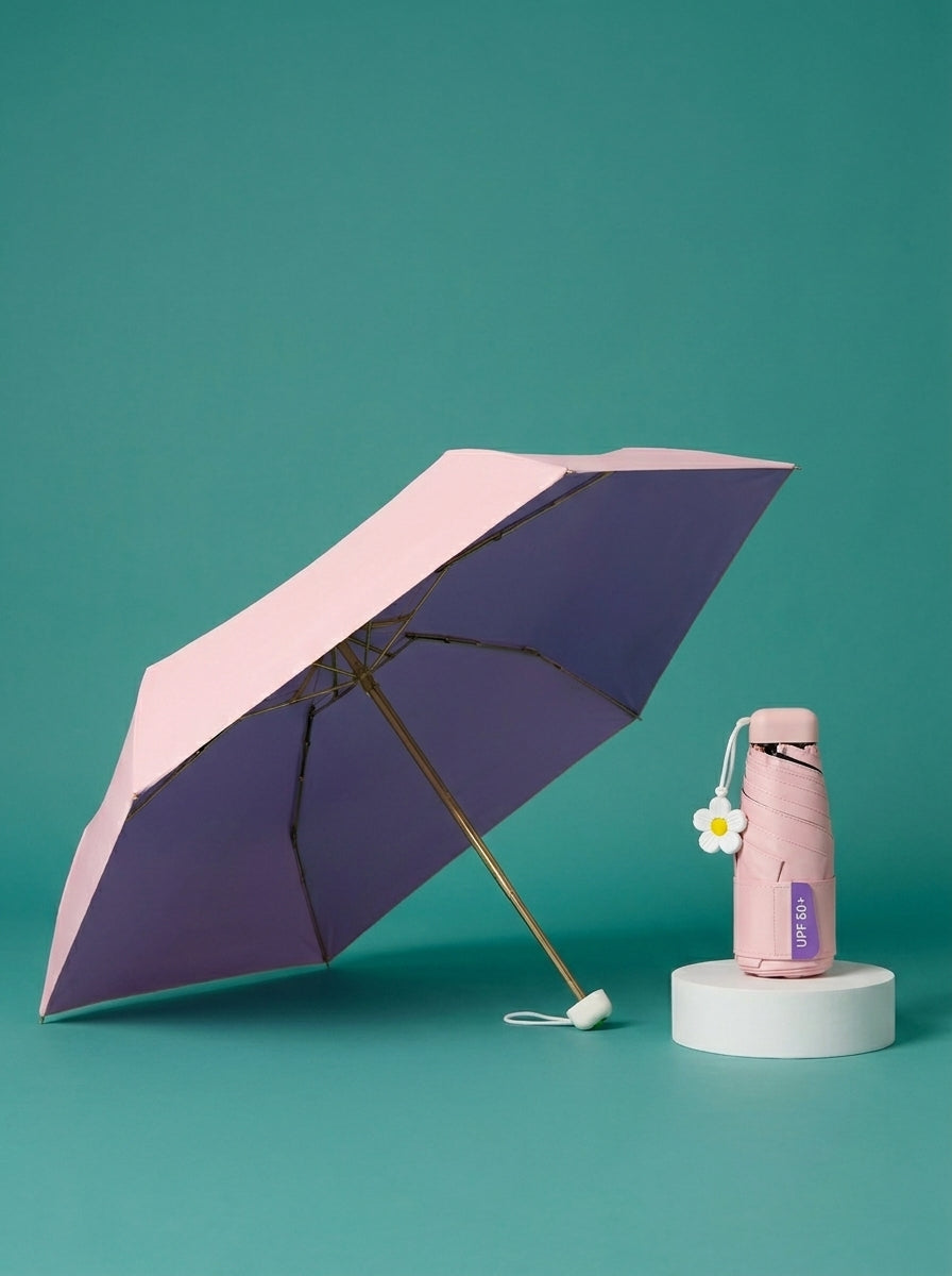 The Pocket Arc  Ultra-Compact UPF 50+ Sun & Rain Umbrella | Pink