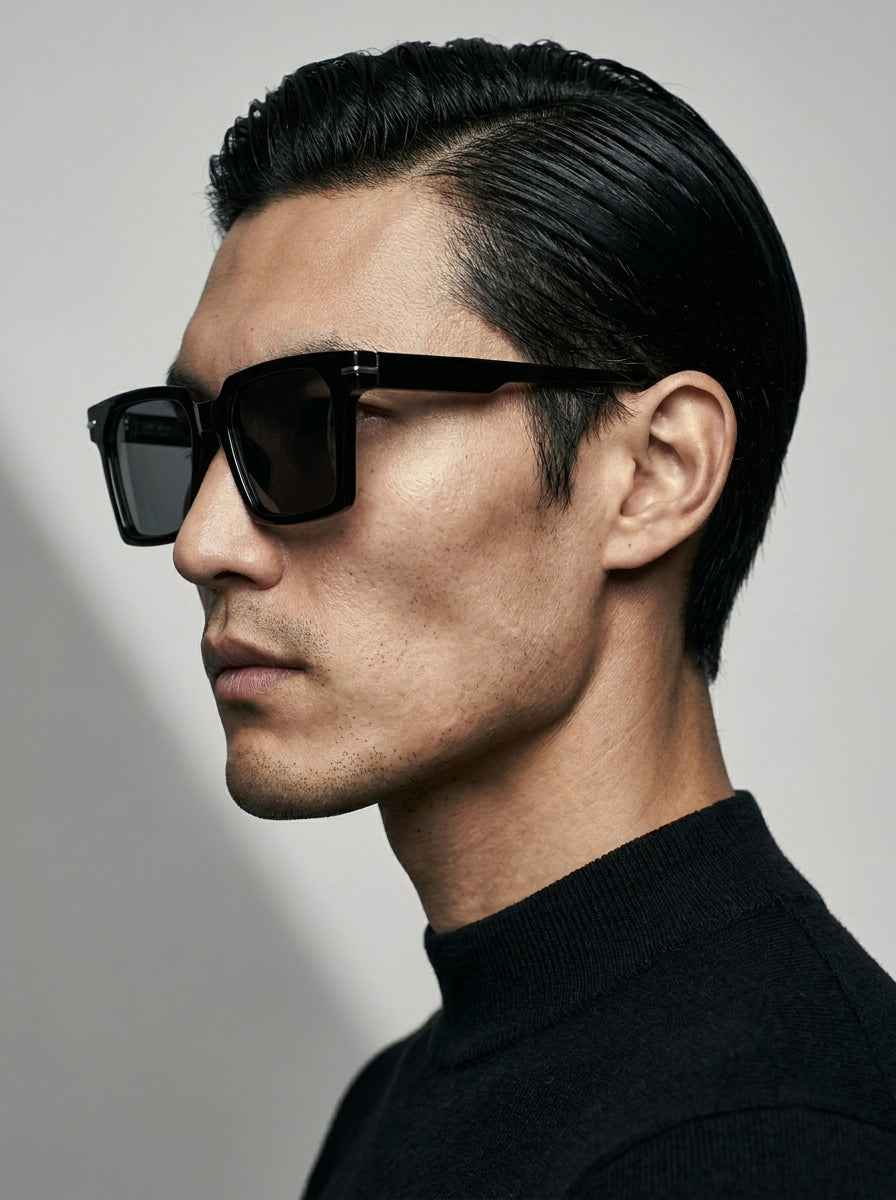The Facade | Polarized Black | Square Sunglasses | UV400 TAC Polarized Gray Lenses