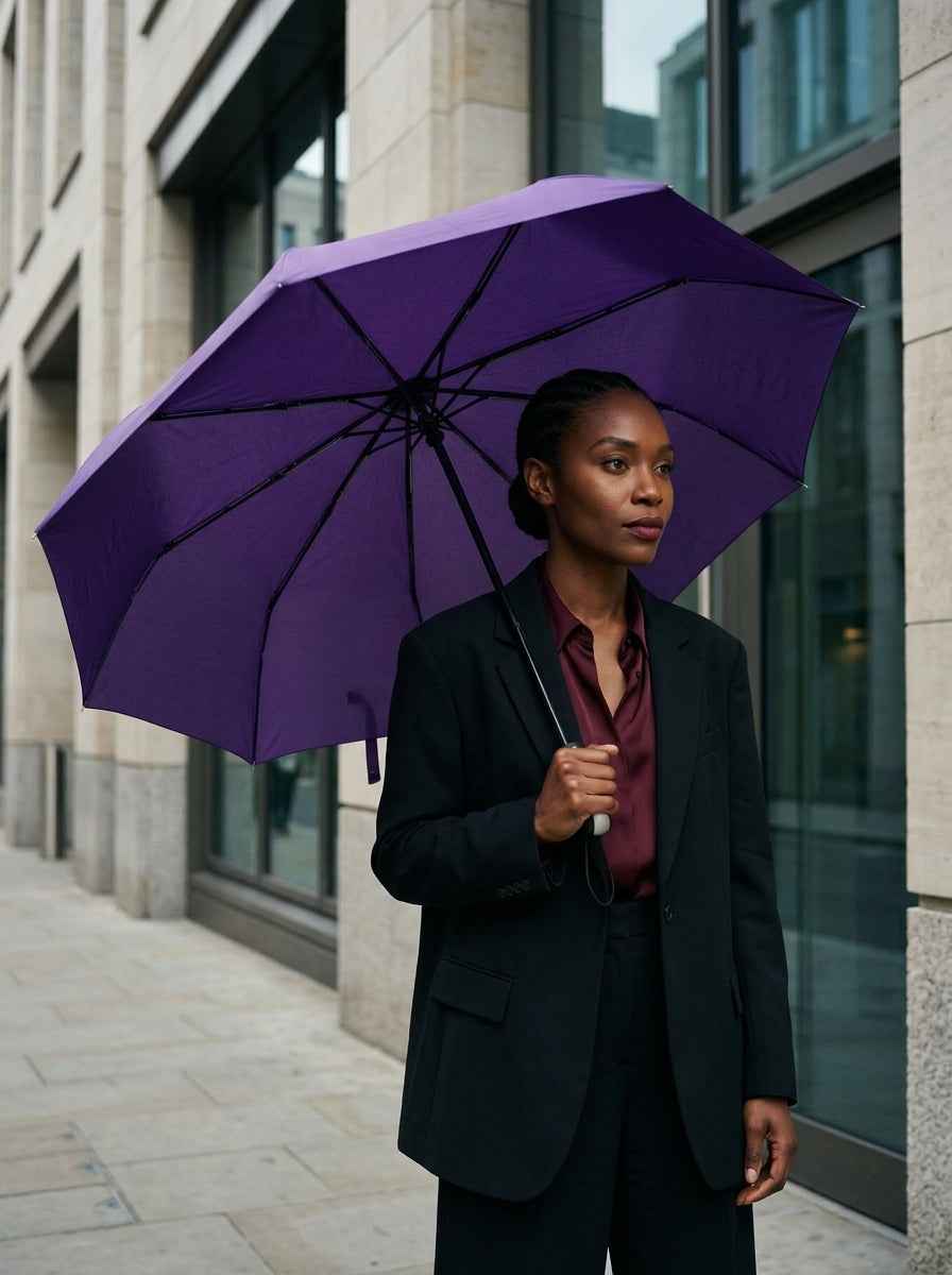 The Keep - Purple | 10-Rib Automatic Compact Travel Umbrella