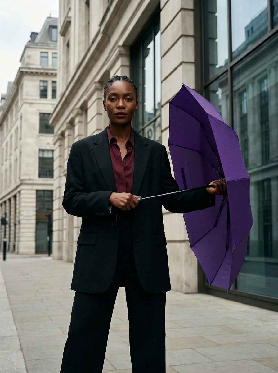 The Keep - Purple | 10-Rib Automatic Compact Travel Umbrella