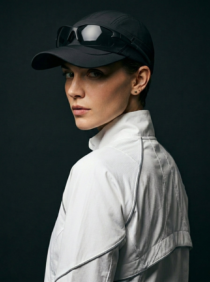 The Relay - Black | UPF50+ Quick-Dry Running Cap with Sunglasses Slots