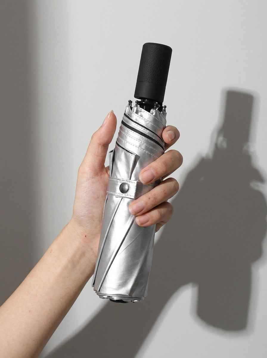 The Canopy - Pearl | Automatic Titanium Silver UV Umbrella UPF50+ Compact Tri-Fold