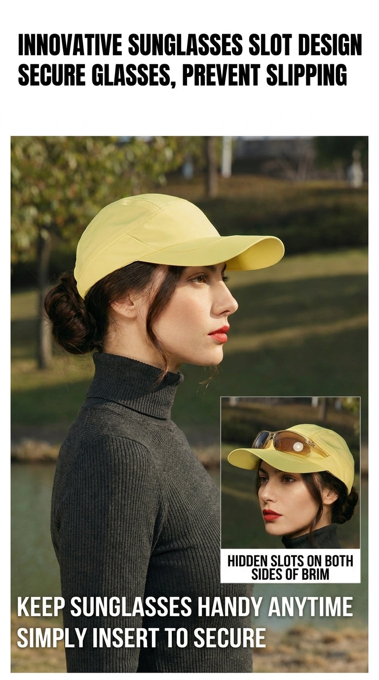 The Relay - Black | UPF50+ Quick-Dry Running Cap with Sunglasses Slots