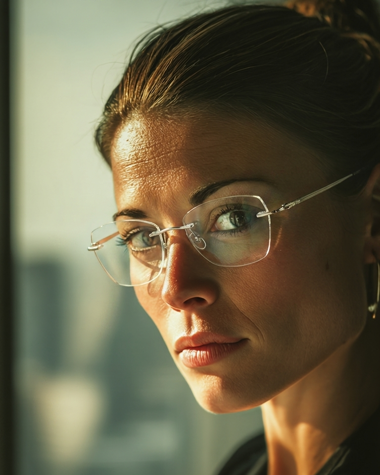 Marie Kiro Ultra-Light Rimless Titanium Cat-Eye Glasses