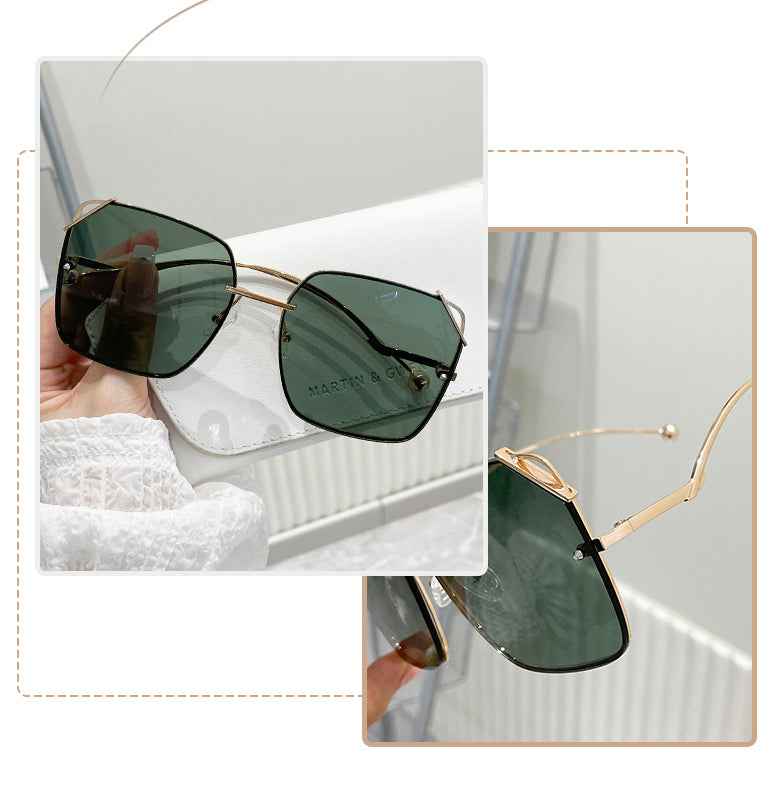 MK-Luna-Polygon Polarized Sunglasses for Women - Oversized UV400 Nylon Lens Metal Frame - High-Fashion Street Style Shades