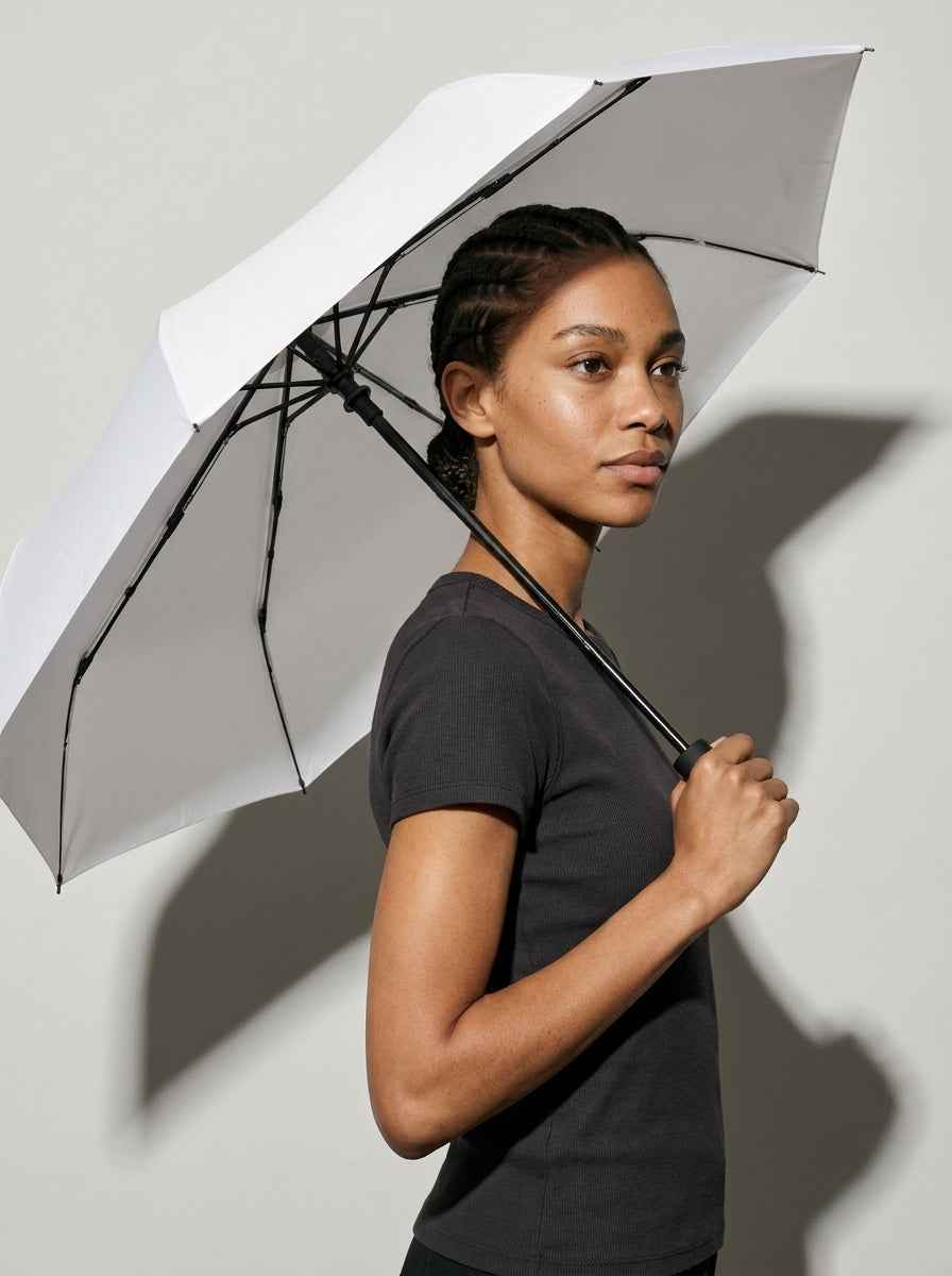 The Canopy - Pearl | Automatic Titanium Silver UV Umbrella UPF50+ Compact Tri-Fold