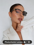 Photochromic Half-Frame Glasses - Auto Color Changing Lens - Anti-Blue Light & UV400