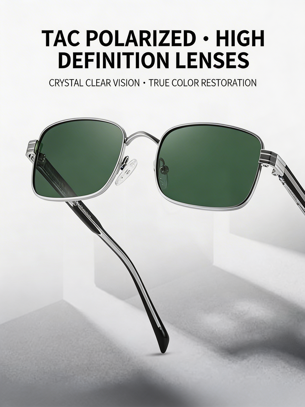 Marie Kiro Retro Square Sunglasses, Polarized Metal Frame