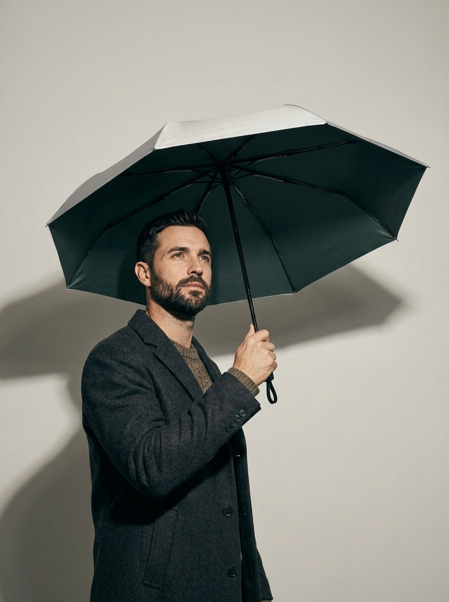 The Canopy - Moss Green | Automatic Titanium Silver UV Umbrella UPF50+ Compact Tri-Fold