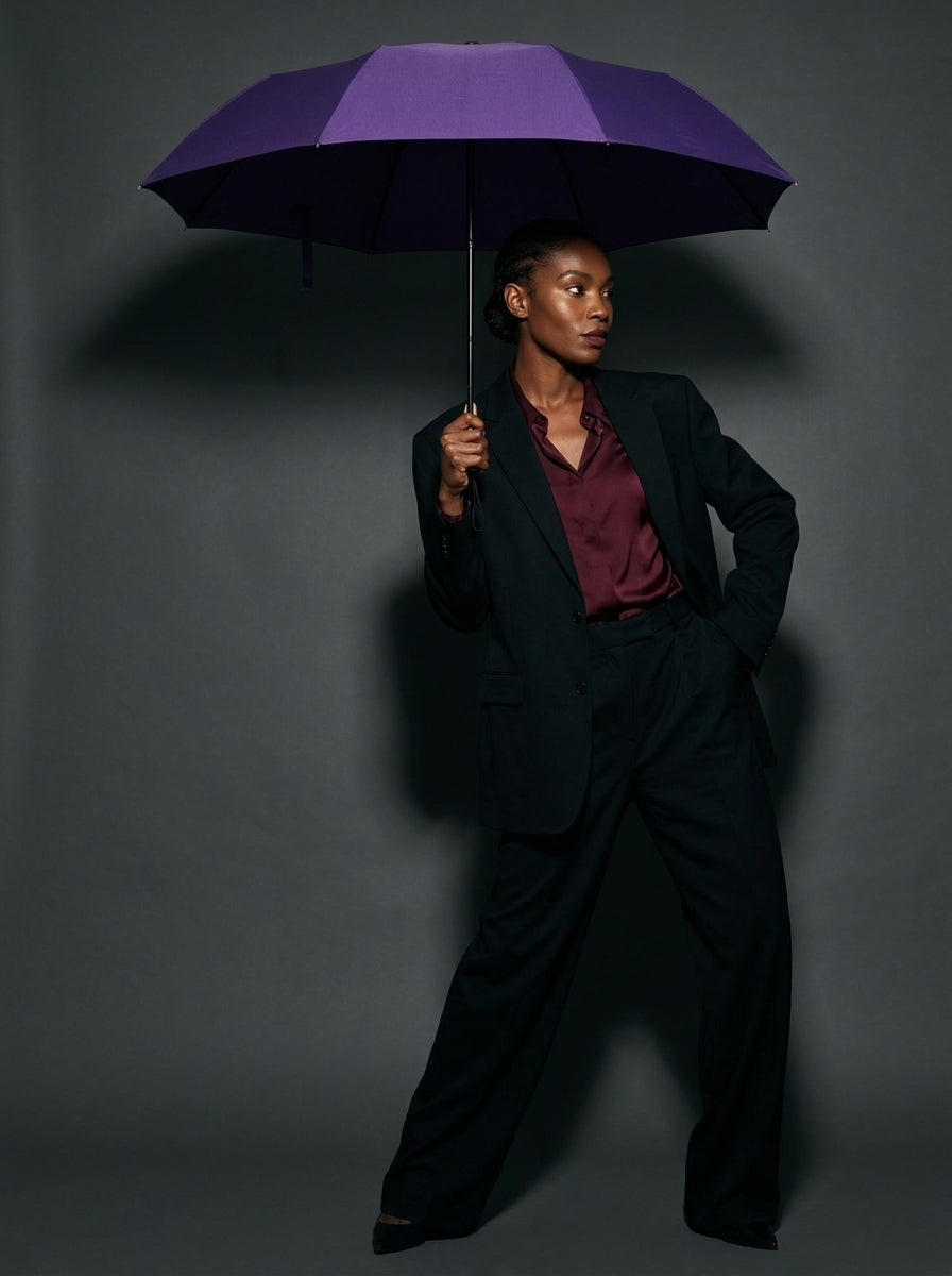 Automatic Compact Travel Umbrella 10-Rib Windproof — The Keep, Purple